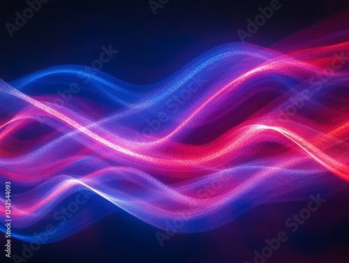 Abstract Glowing Light Trails with Vibrant Colors Creating a Futuristic Energy Wave Effect in a Dynamic Digital Motion Background for Modern and Tech Themes
