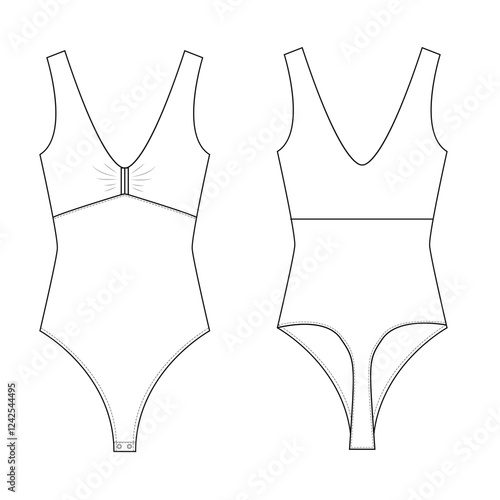 woman swim suits body suits mockup template clothing vector design