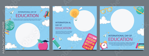 School admission open social media post design, back-to-school promotion square banner layout template, educational Instagram and Facebook post kit, high-quality web banner for enrollment ads bundle