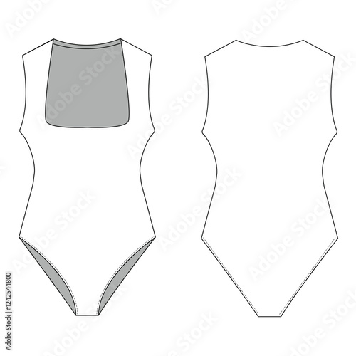 woman swim suits body suits mockup template clothing vector design
