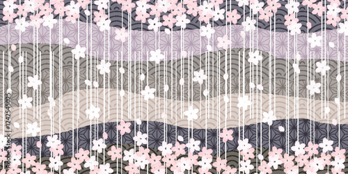 桜　春　和紙　背景　