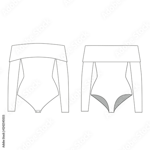 woman swim suits body suits mockup template clothing vector design