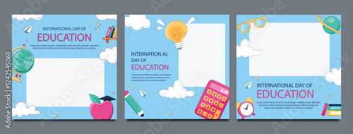 School admission social media post banner design. back to school social media post banner design set. Back to school admission promotion banner. school admission template for social media ad.