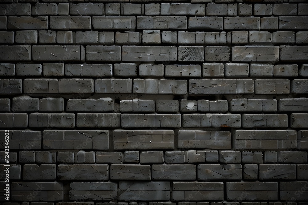 Gray brick wall textured background Generative AI Gray brick wall textured background Generative AI