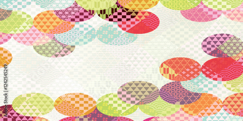 春　和紙　模様　背景　