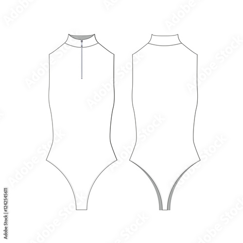 woman swim suits body suits mockup template clothing vector design