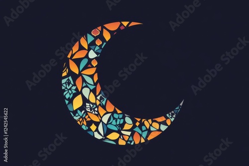 Modern Islamic Design with Crescent Moon Motifs