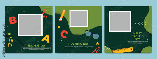World Teachers Day creative concept banner, poster, social media post, template, background, Teacher day post card design. Happy Teachers Day creative idea.