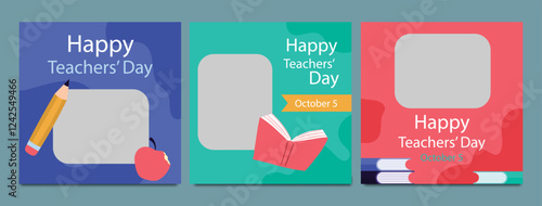 World Teachers Day creative concept banner, poster, social media post, template, background, Teacher day post card design. Happy Teachers Day creative idea.