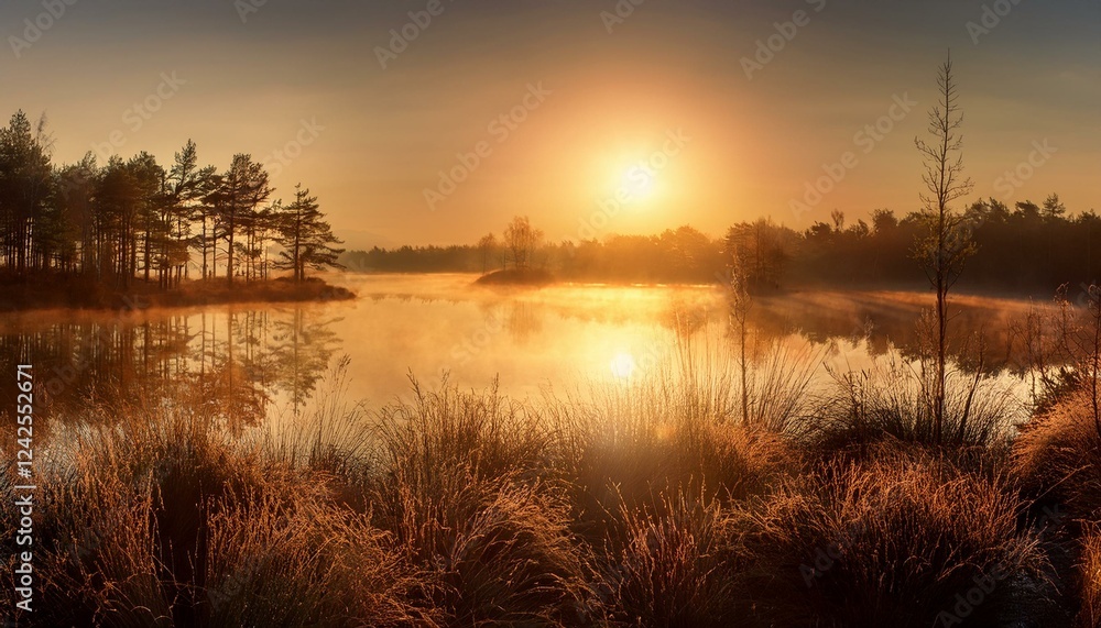 Obraz premium Tranquil Lakeside Morning