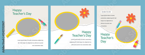 World Teachers Day creative concept banner, poster, social media post, template, background, Teacher day post card design. Happy Teachers Day creative idea.