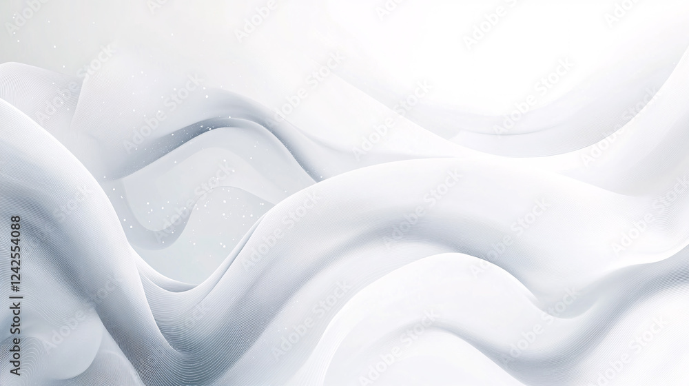 Obraz premium An abstract illustration of a white and light gray wave, creating a modern background.