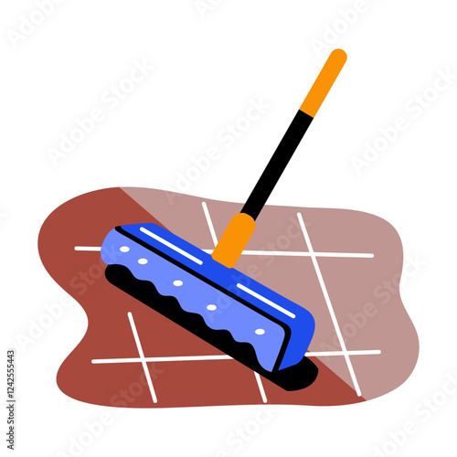 Floor squeegee icon in flat style 
