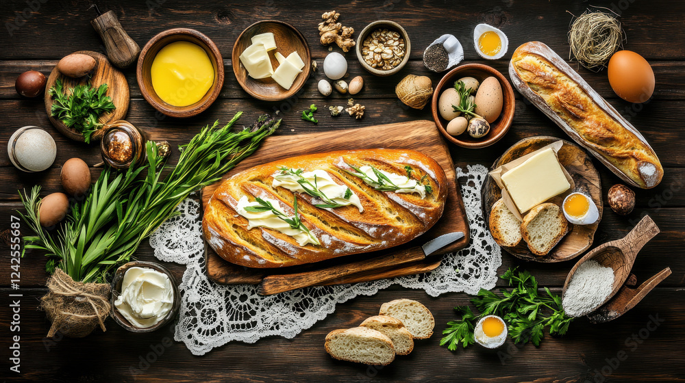 Easter Bread with Butter and Herbs Easter Bread with Butter and Herbs