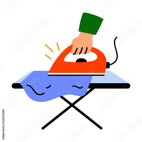 Ironing shirt icon in flat style 
