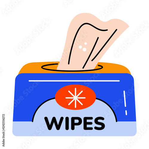 Sanitizing wipes icon in flat style 

