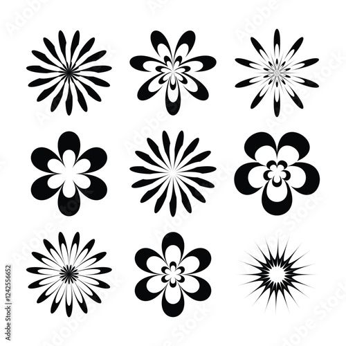 black and white flowers