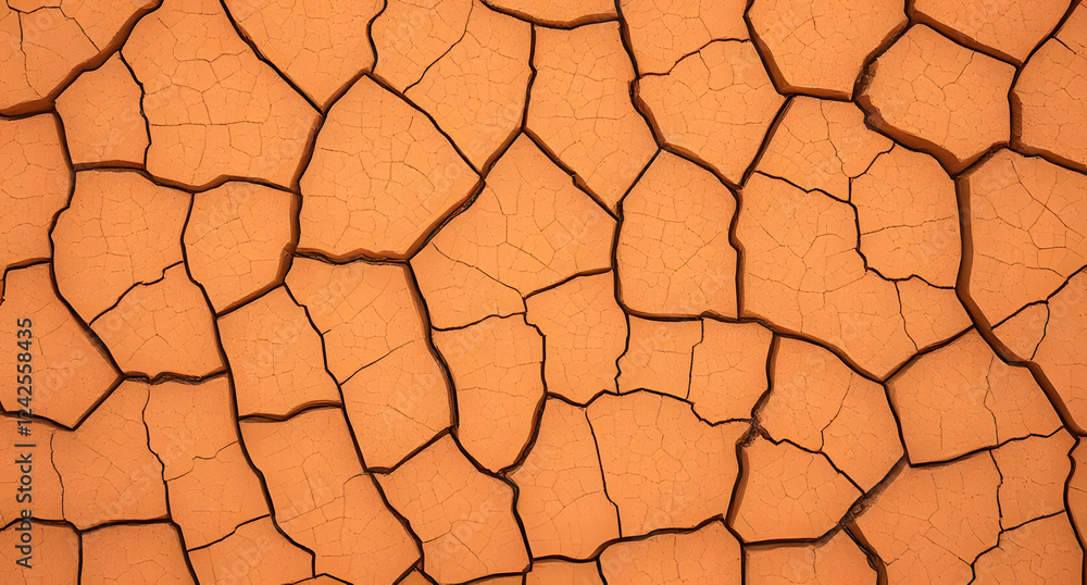 Cracked earth texture with warm orange and brown tones. Desert-inspired background. Cracked earth texture with warm orange and brown tones. Desert-inspired background.