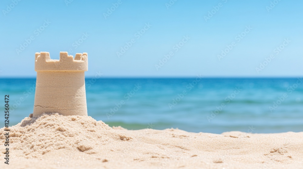 Sandy Castle on Sunny Beach Seascape Sandy Castle on Sunny Beach Seascape