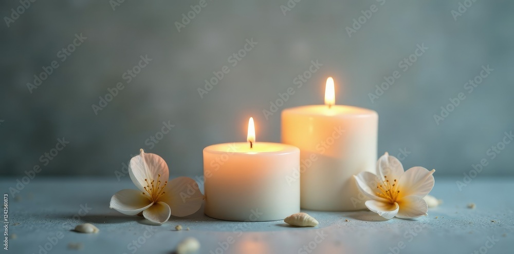softly lit white candles against bright backdrop, brightness, soft glow, still life softly lit white candles against bright backdrop, brightness, soft glow, still life