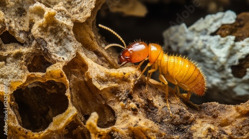 Termite Macro on Decomposing Wood photo