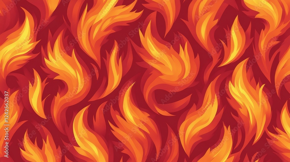 Seamless Fire Flames Pattern Background Design Seamless Fire Flames Pattern Background Design