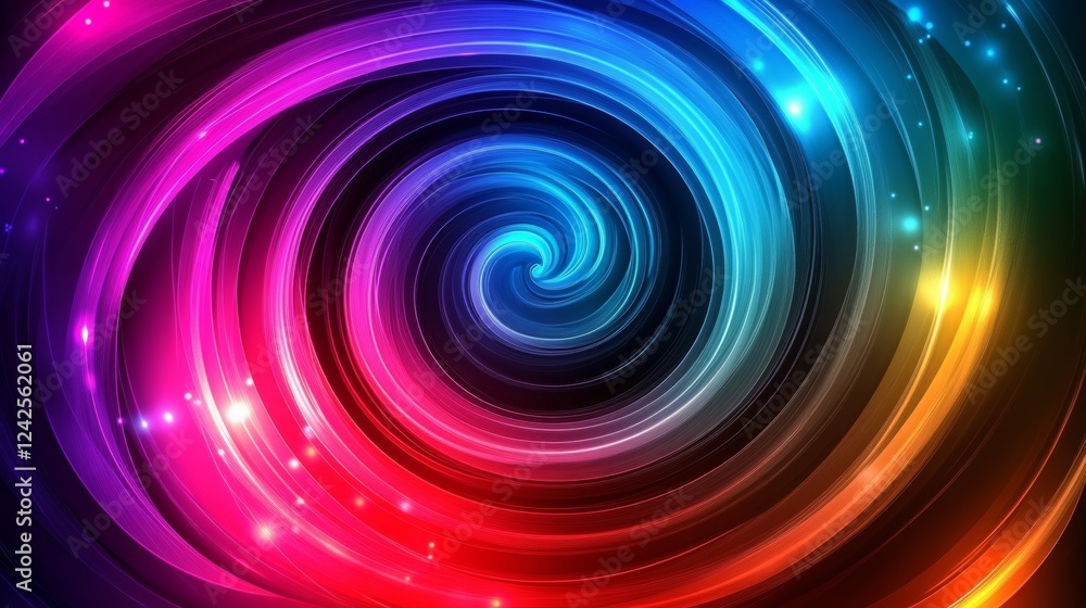 Colorful swirl elements with neon illumination Abstract futuristic background Colorful swirl elements with neon illumination Abstract futuristic background