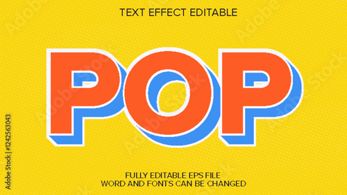 retro Comic text effect 3d style editable vector
