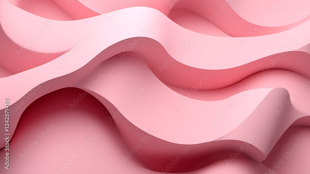 Pink abstract waves, background design (1)