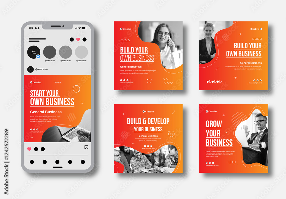 Business Social Media Post Template Layout Stock Template | Adobe Stock