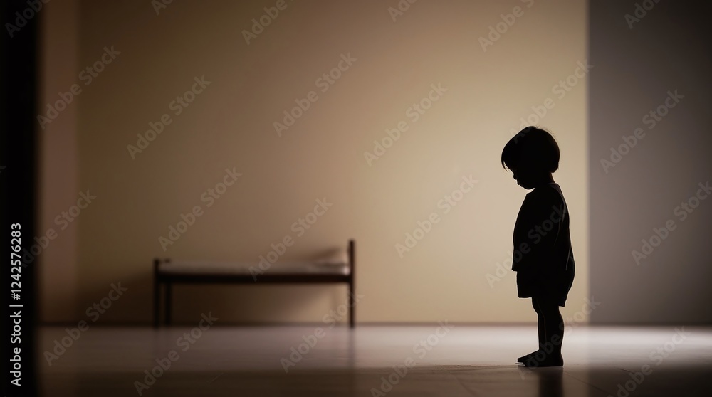 silhouette of a woman standing in a corridor silhouette of a woman standing in a corridor