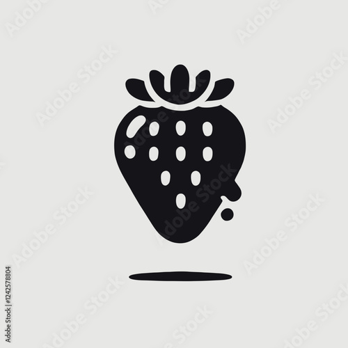 Strawberry Jam Silhouette in black on a white background