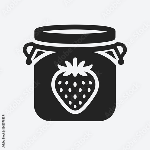 Strawberry Jam Silhouette in black on a white background