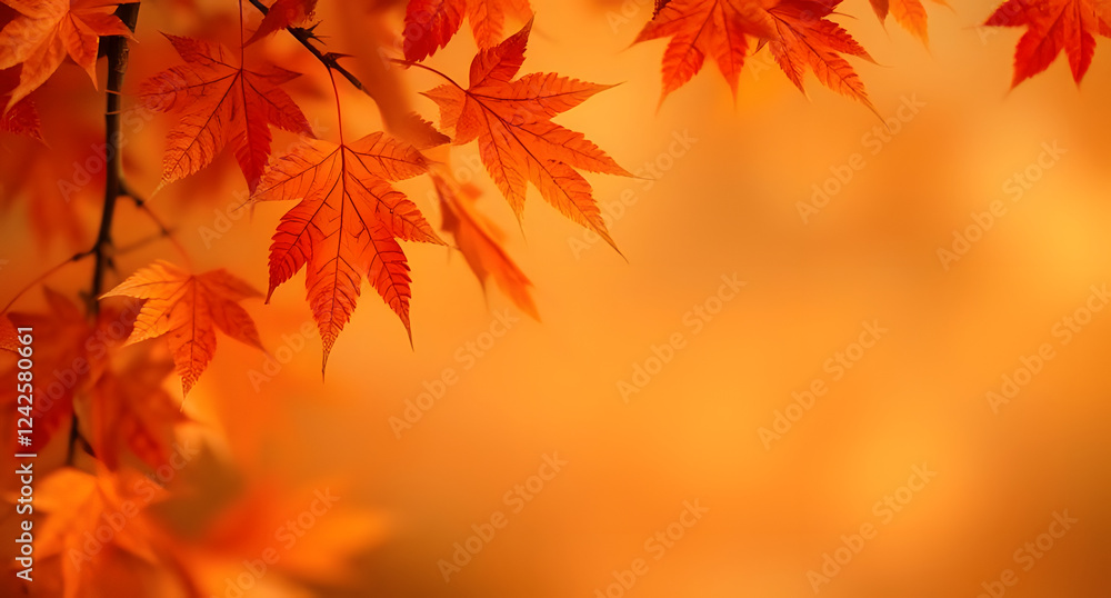 Warm autumn maple orange rust copper gold brown abstract background. Soft ombre gradient. Leaf nature seasonal texture. Cozy vintage aesthetic