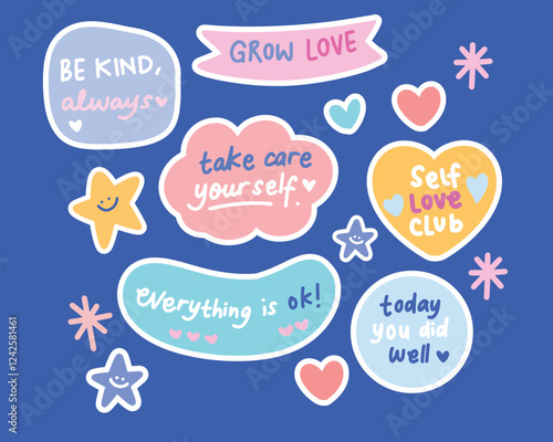 Be kind sticker hand drawn collection