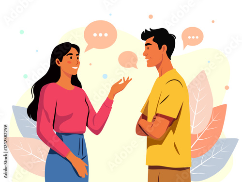 two people chatting speech bubbles illustration clipart conversation communication