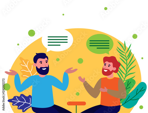 two people chatting speech bubbles illustration clipart conversation communication