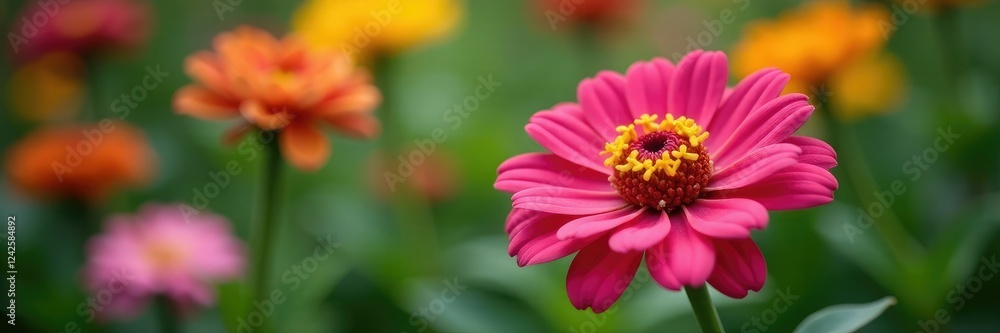 Zinnia and chrysanthemum in a Taipei botanical garden, zinnia, bloom, botanical garden Zinnia and chrysanthemum in a Taipei botanical garden, zinnia, bloom, botanical garden