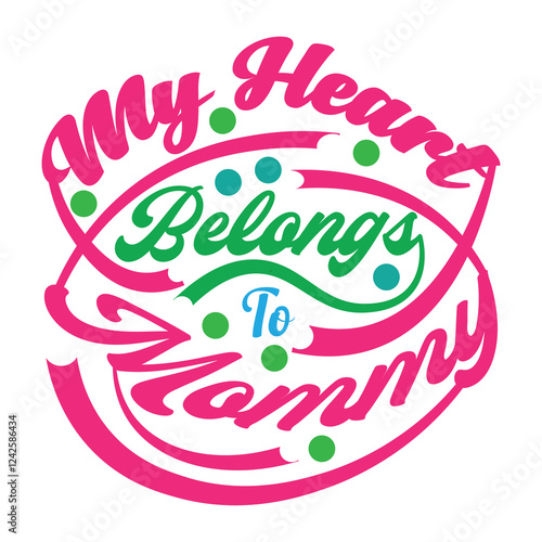 Red color mothers day t-shirt design, white background.