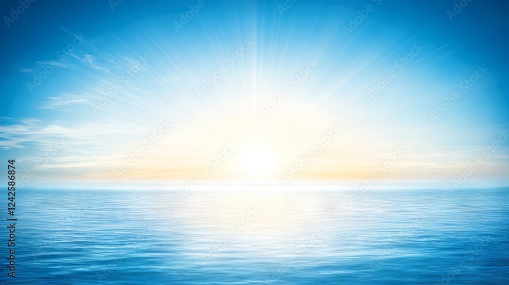 Naklejka premium Serene Ocean Sunrise Peaceful Seascape