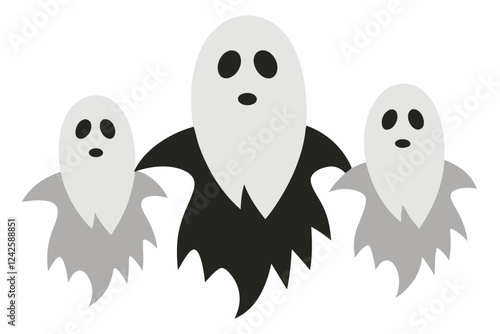 Ghostly Ghouls Vector Set – Spooky Line Art & Halloween Illustrations