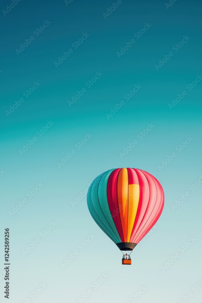 Fototapeta premium Colorful Hot Air Balloon Against Clear Sky
