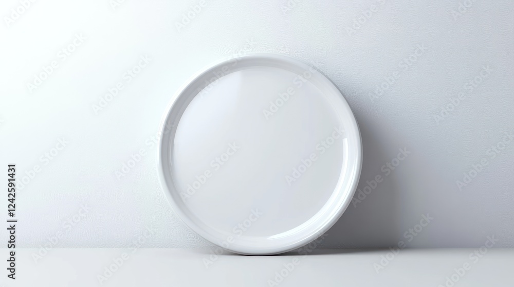 White oval platter on minimalist background; mockup White oval platter on minimalist background; mockup