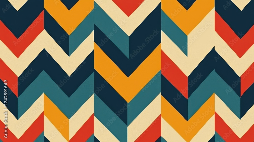 Chevron and zigzag patterns create a unique square motif. Chevron and zigzag patterns create a unique square motif.