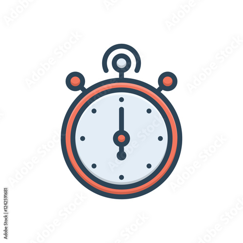 Color illustration icon for  stopwatch