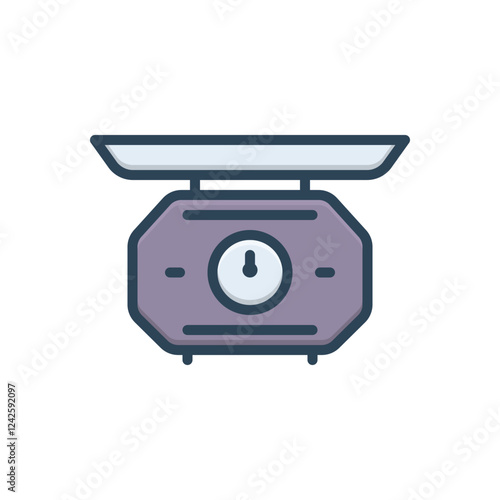 Color illustration icon for  weight