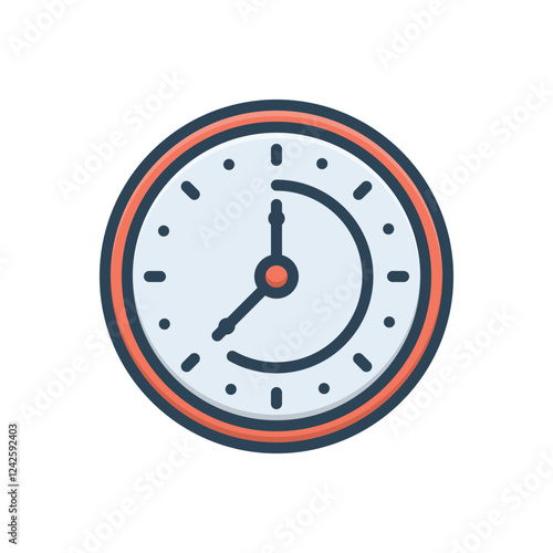 Color illustration icon for  clock