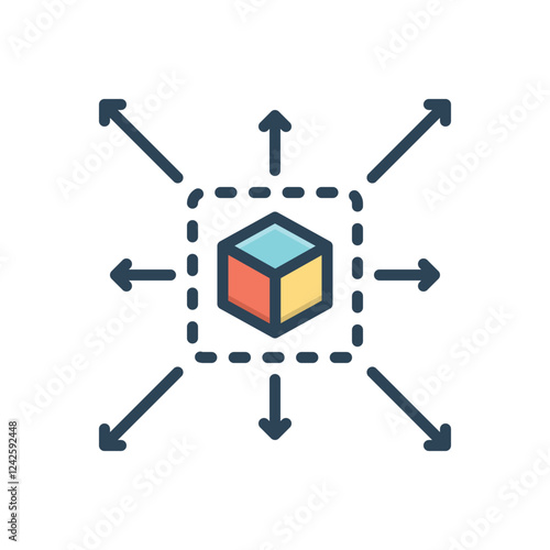 Color illustration icon for  dimension