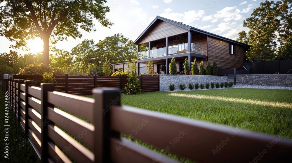 The Elegance of Wood Fencing Enhances This Inviting Residence The Elegance of Wood Fencing Enhances This Inviting Residence