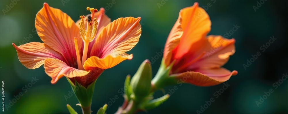 Naklejka premium Unusual bloom with an open mouth filled with pollen and stamens, flora, flowers, rare